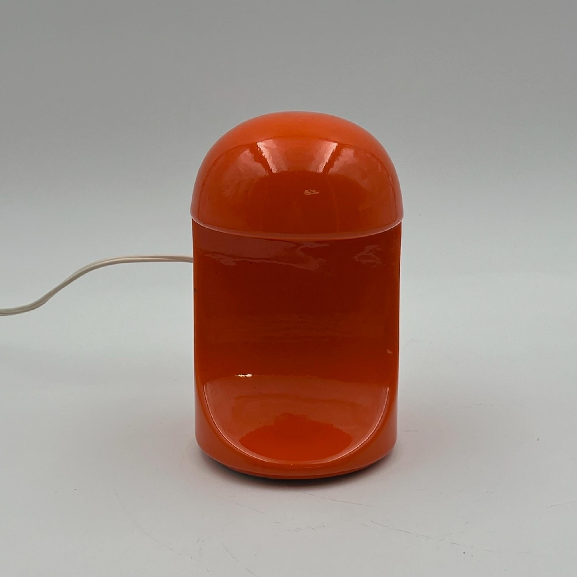 Iconic Orange Ceramic Lamp 'Longobarda' by Marcello Cuneo for Gabbianelli, 1960s in vendita 2