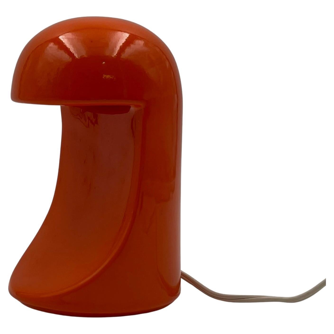 Iconic Orange Ceramic Lamp 'Longobarda' by Marcello Cuneo for Gabbianelli, 1960s