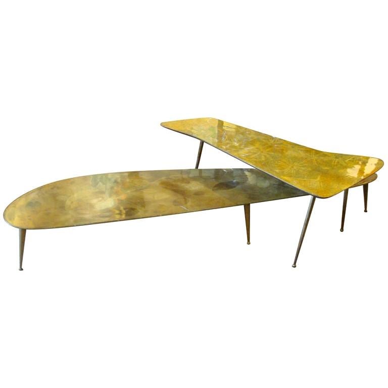 Iconic Cesare Lacca Style Overlapping Cocktail Tables '2 Pieces'
