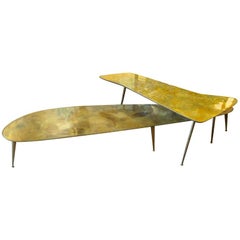 Vintage Iconic Cesare Lacca Style Overlapping Cocktail Tables '2 Pieces'