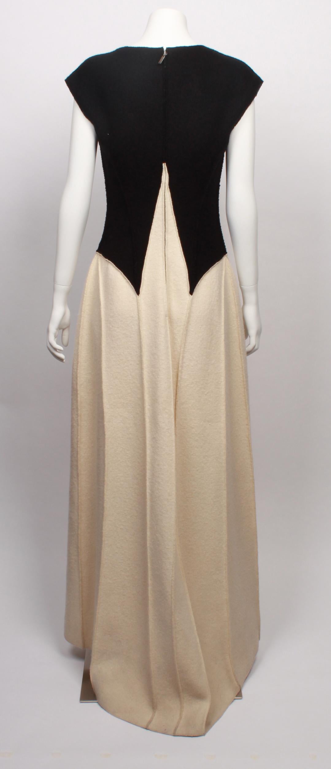 Iconic Chanel Autumn 1999 Black and ivory Wool Gown  1