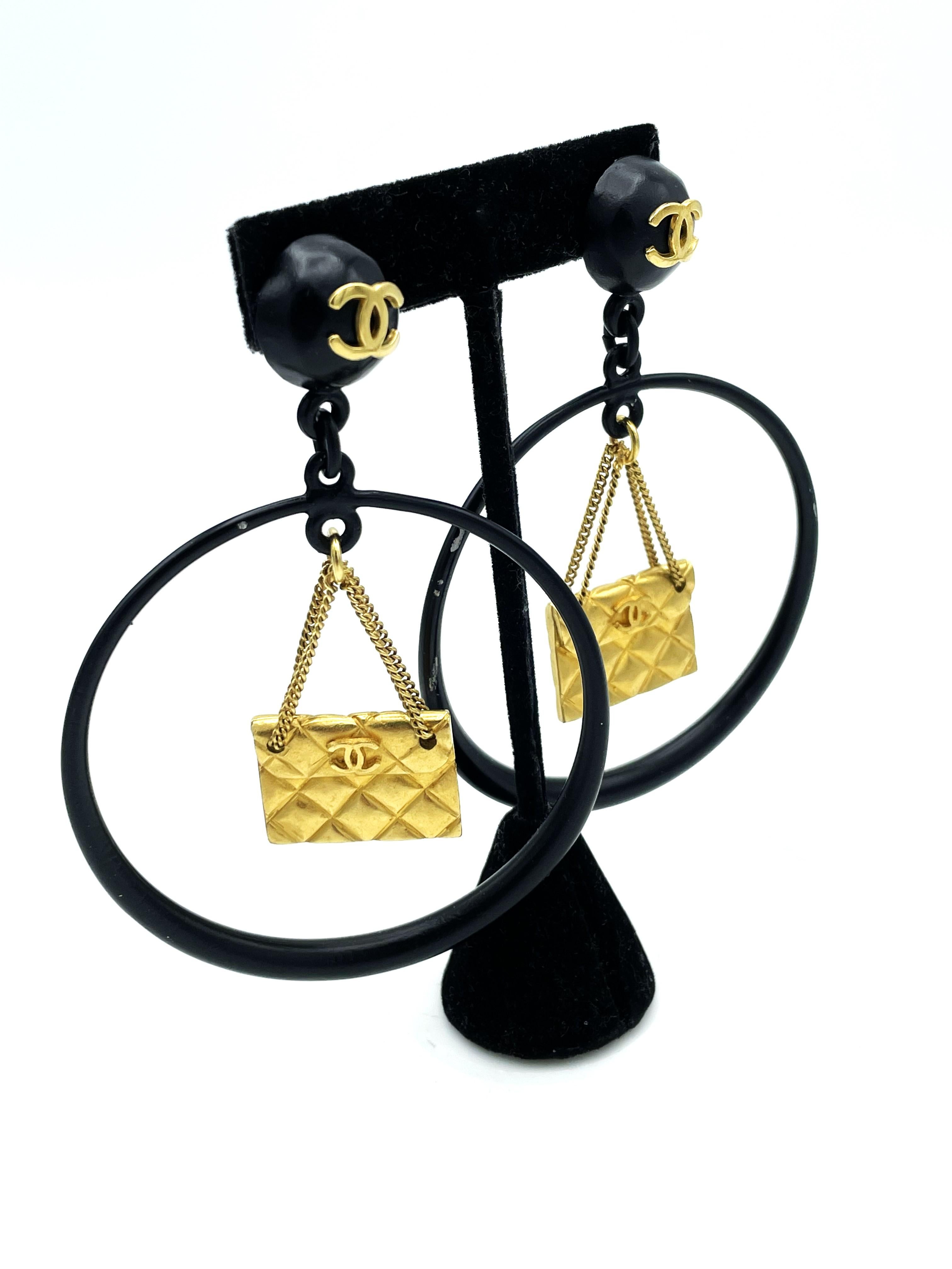 chanel bag earrings