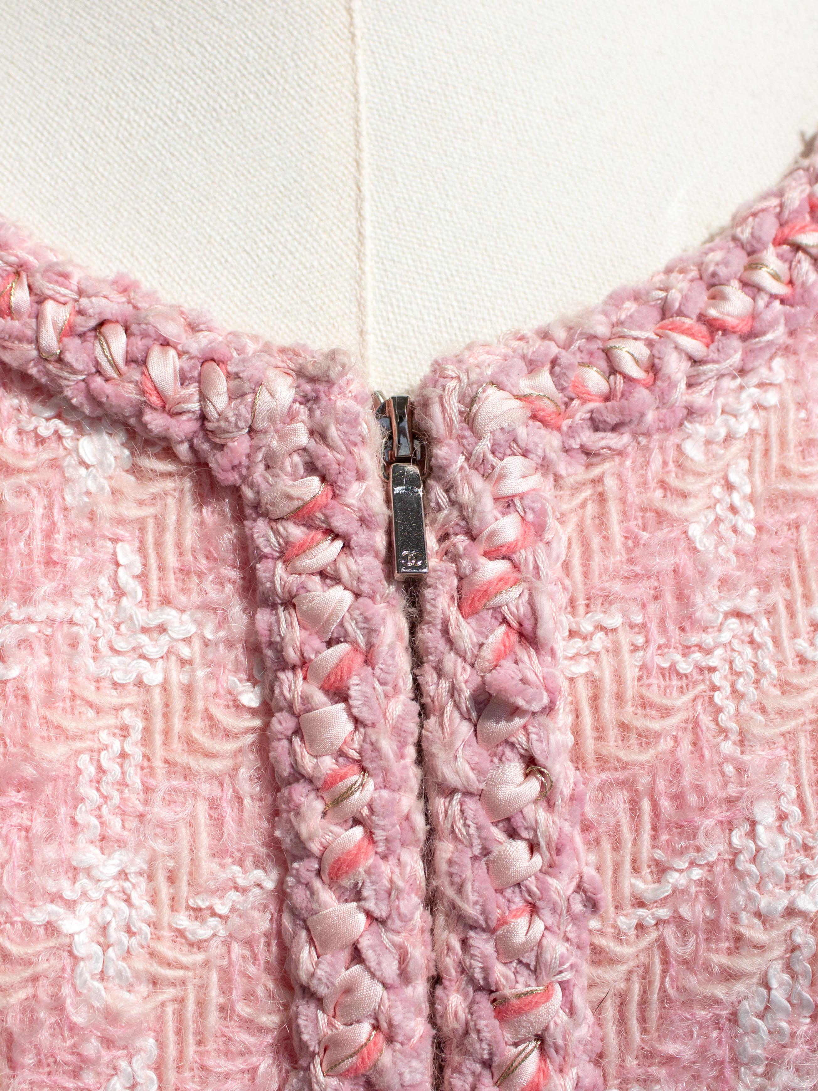Iconic Chanel F/W 2014 Supermarket Barbie Pink Plaid 14A Fantasy Tweed Jacket 5