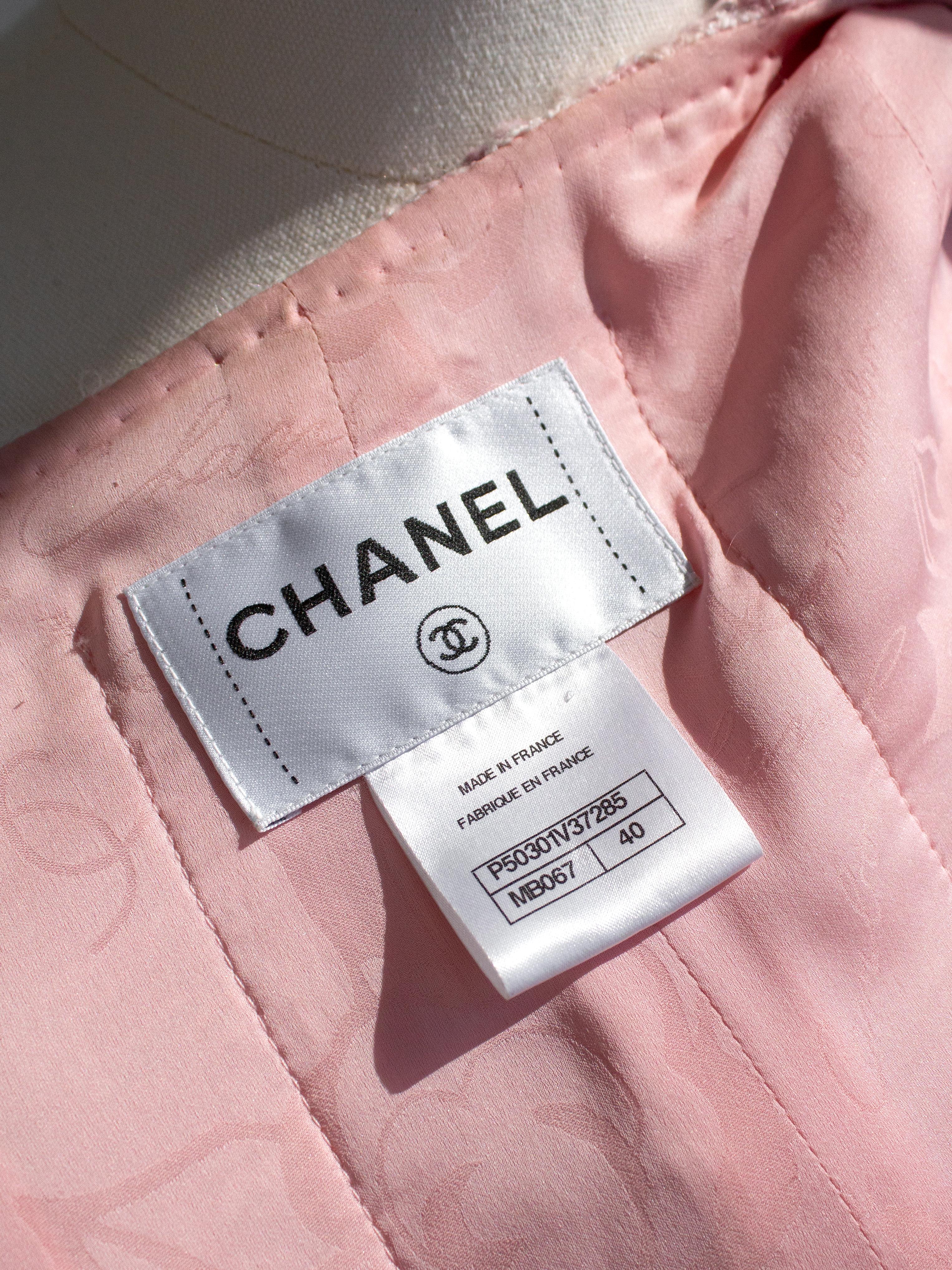 Iconic Chanel F/W 2014 Supermarket Barbie Pink Plaid 14A Fantasy Tweed Jacket 8