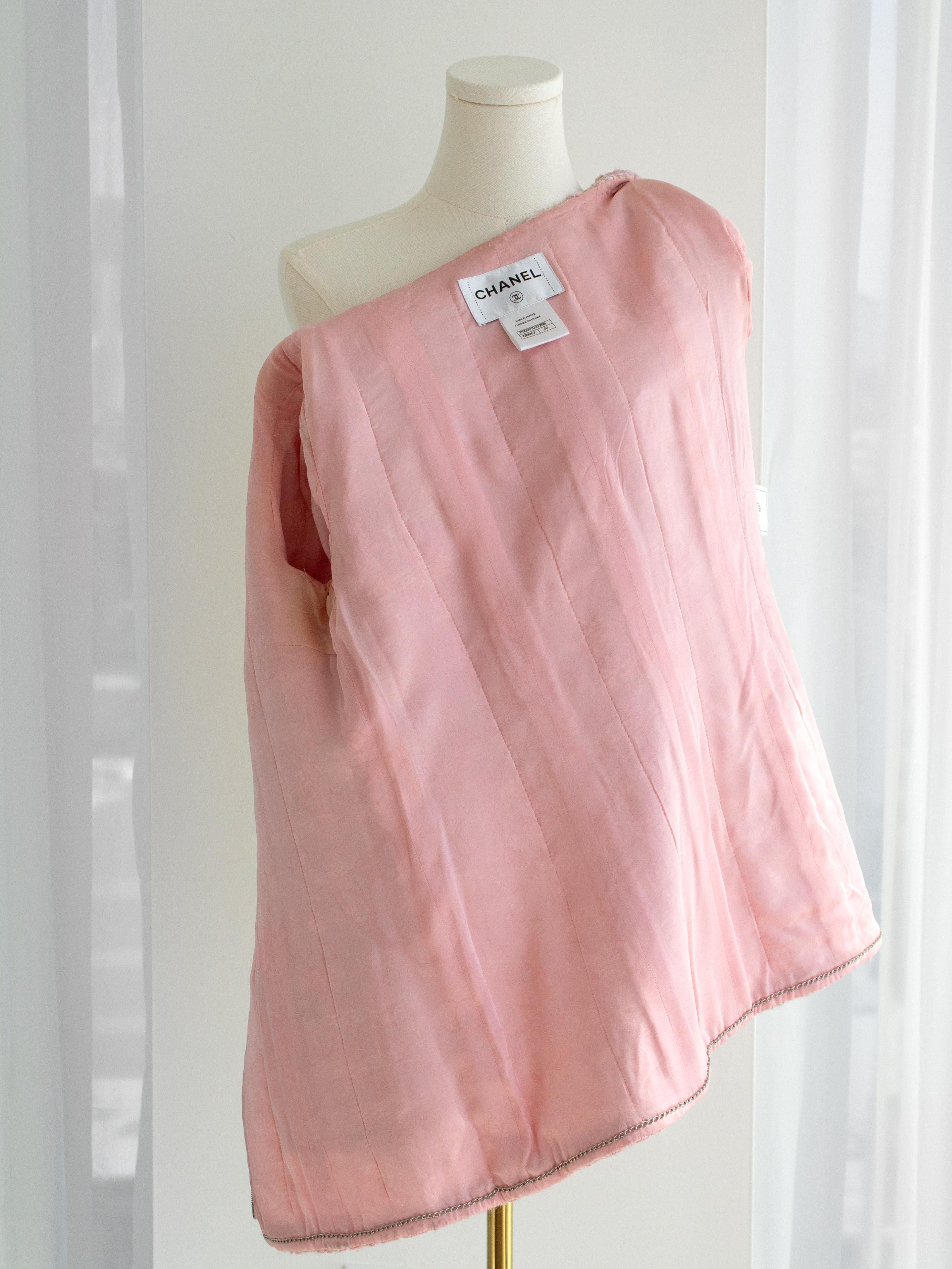 Iconic Chanel F/W 2014 Supermarket Barbie Pink Plaid 14A Fantasy Tweed Jacket 9