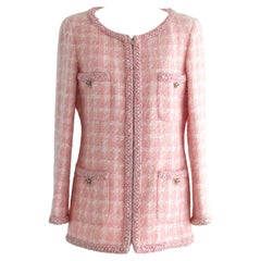 Icónica chaqueta de tweed Chanel F/W 2014 Supermarket Barbie Rosa a cuadros 14A Fantasía