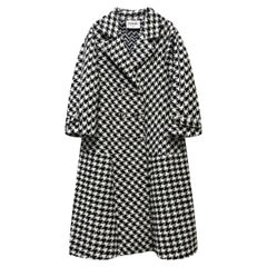 Iconic Chanel Houndstooth Print Wool Coat