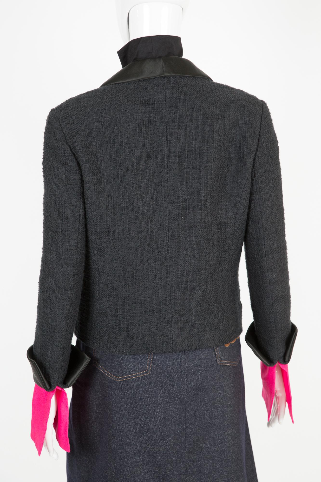 2012 Chanel París-Bombay Metiers d Art Chaqueta negra de algodón Boucle en Bueno estado para la venta en Paris, FR