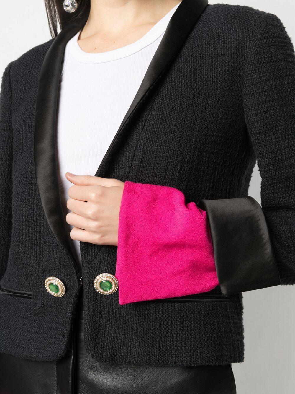 2012 Chanel París-Bombay Metiers d Art Chaqueta negra de algodón Boucle en venta 1