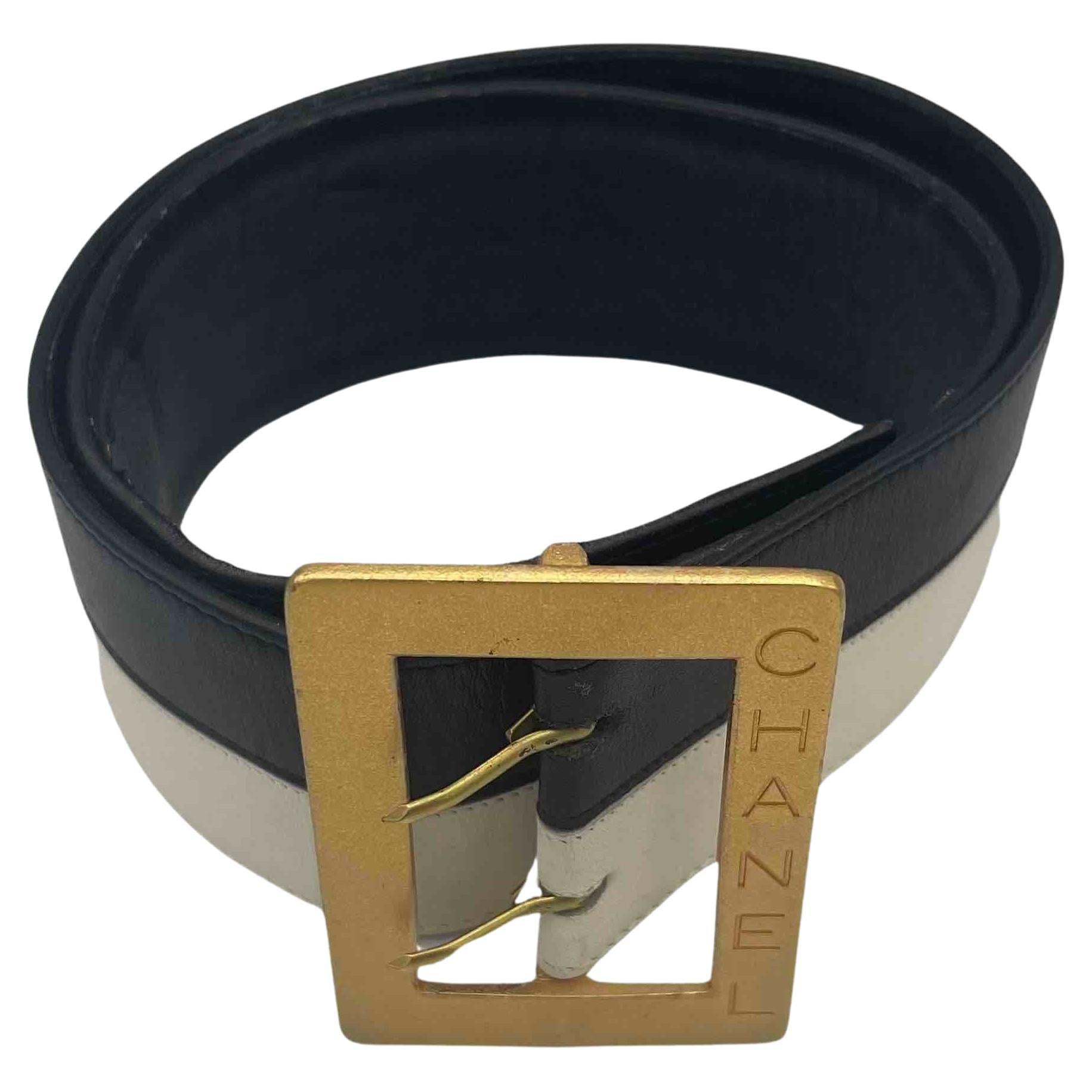 Chanel Black Leather Belt With Silver Logo Buckle  Black leather belt, Chanel  belt, Tan leather belt