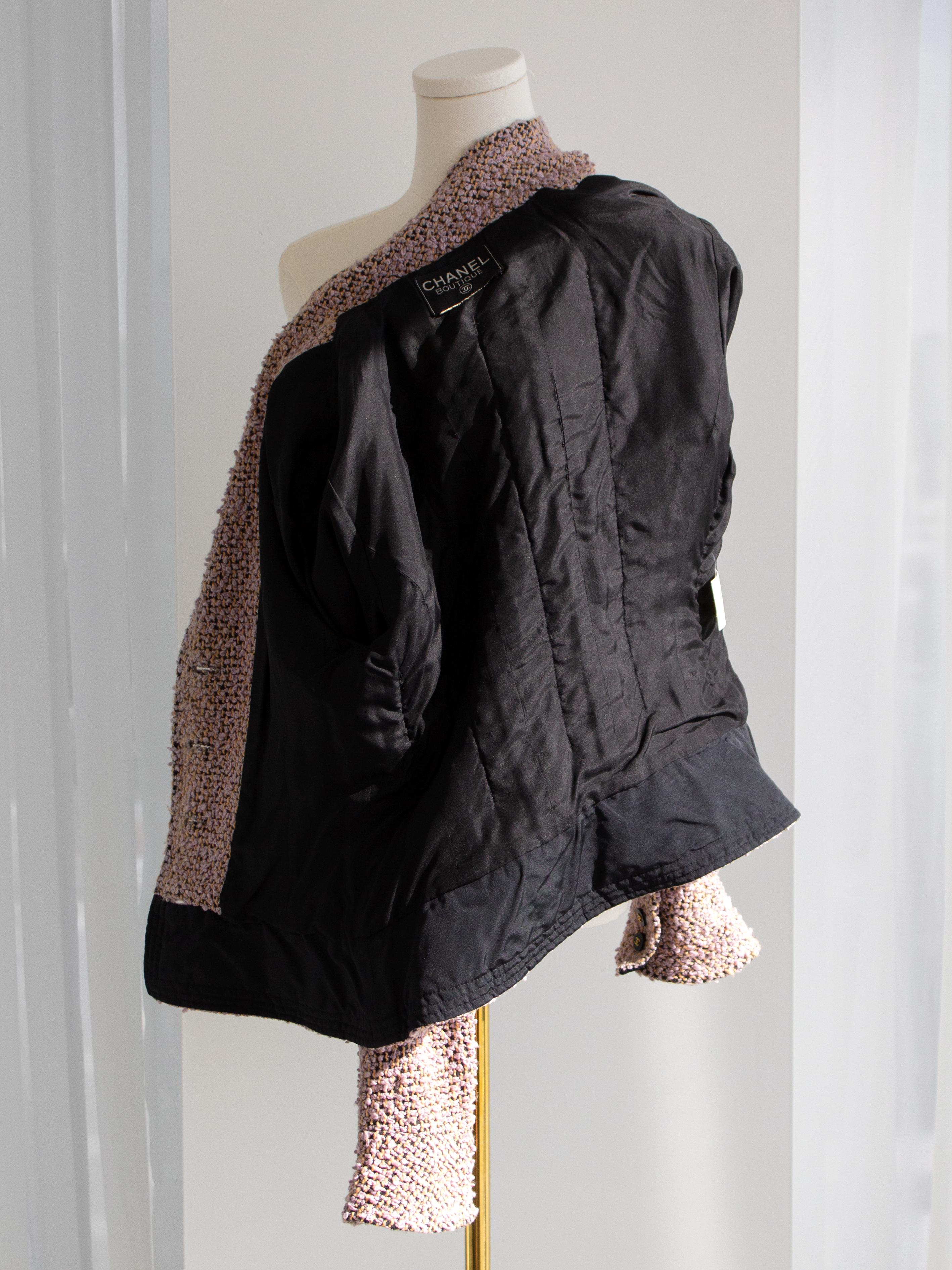 Ikonische Chanel Vintage H/W 1994 Lila Schwarz Fantasy Tweed 94A Jacke im Angebot 9