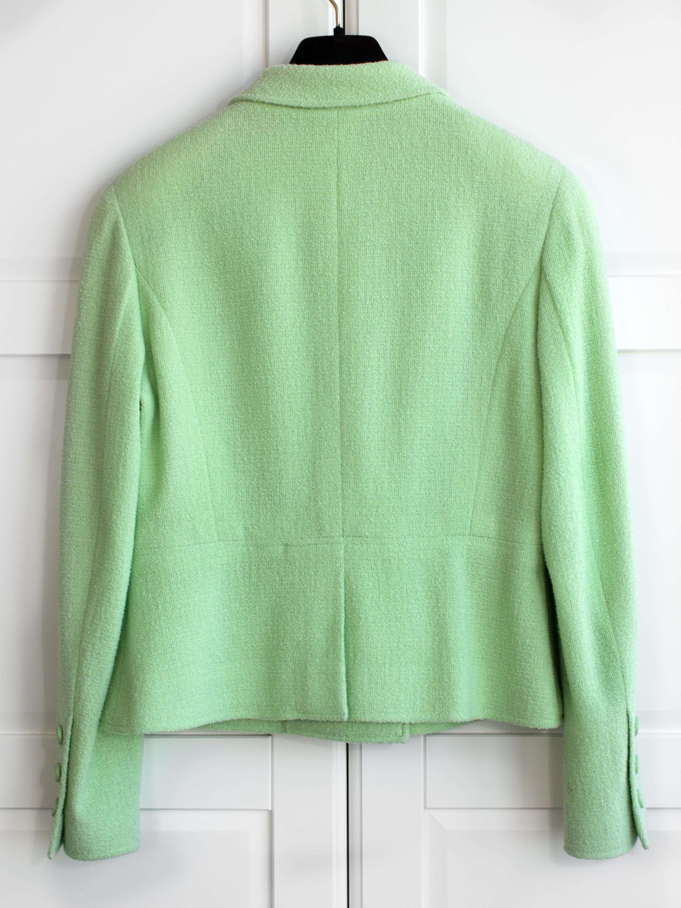 mint green tweed blazer
