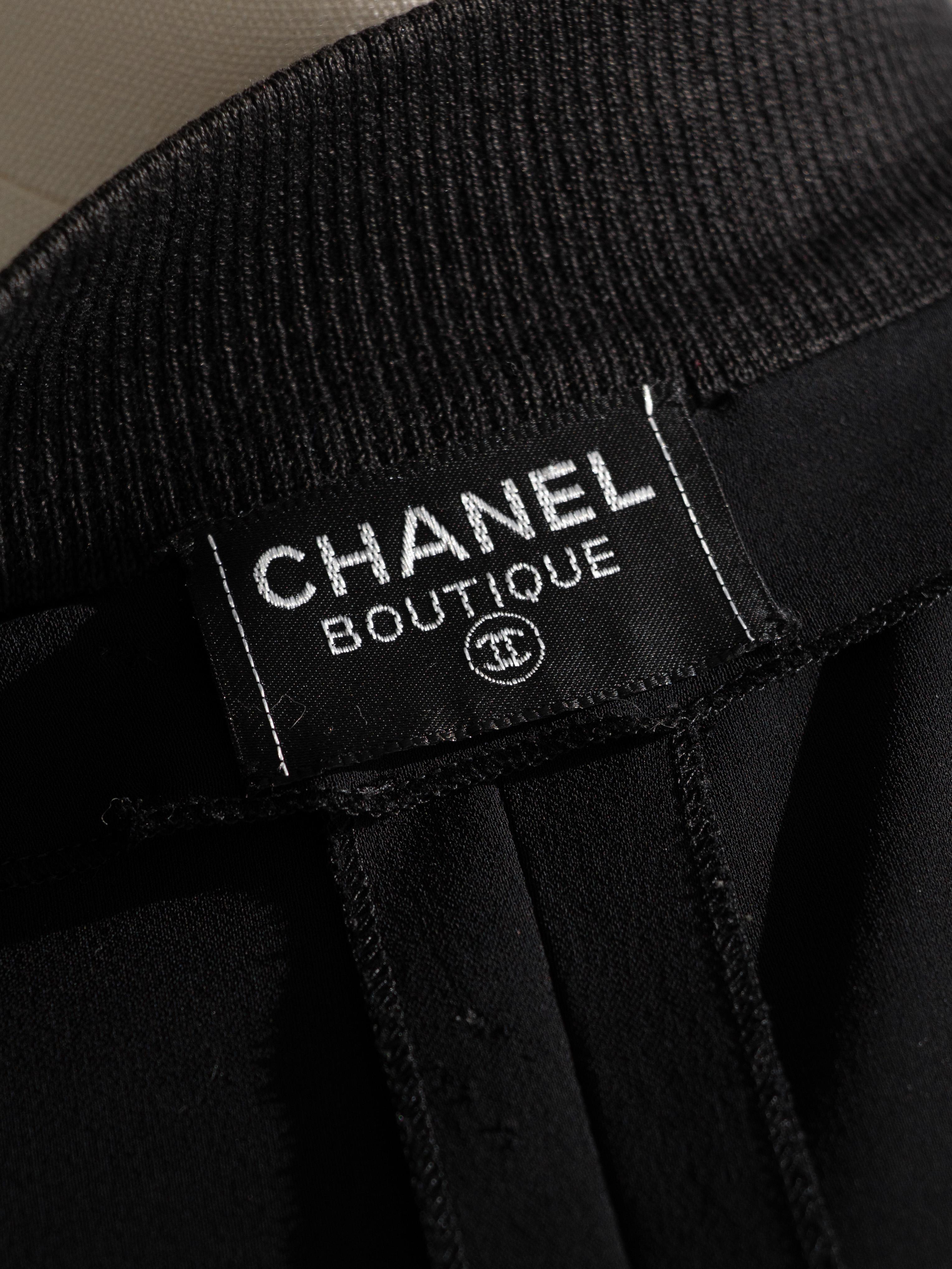 Iconic Chanel Vintage S/S 1992 Karl Black CC Knit Zip Mini 90s Dress 9