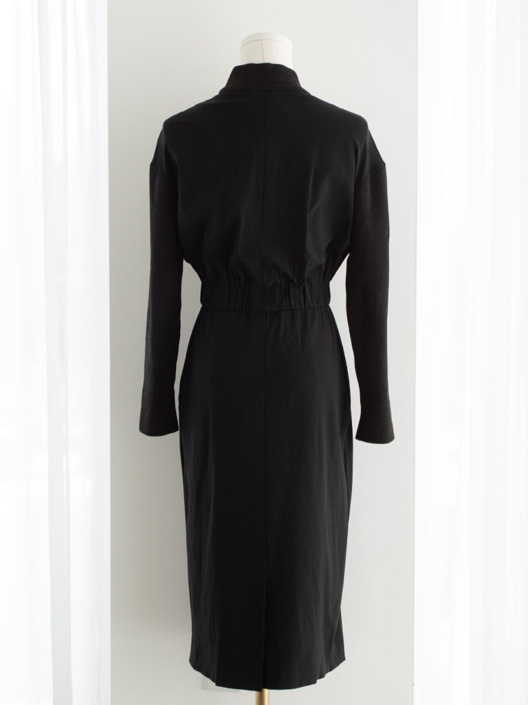 Iconic Chanel Vintage S/S 1992 Karl Black CC Knit Zip Mini 90s Dress For  Sale at 1stDibs