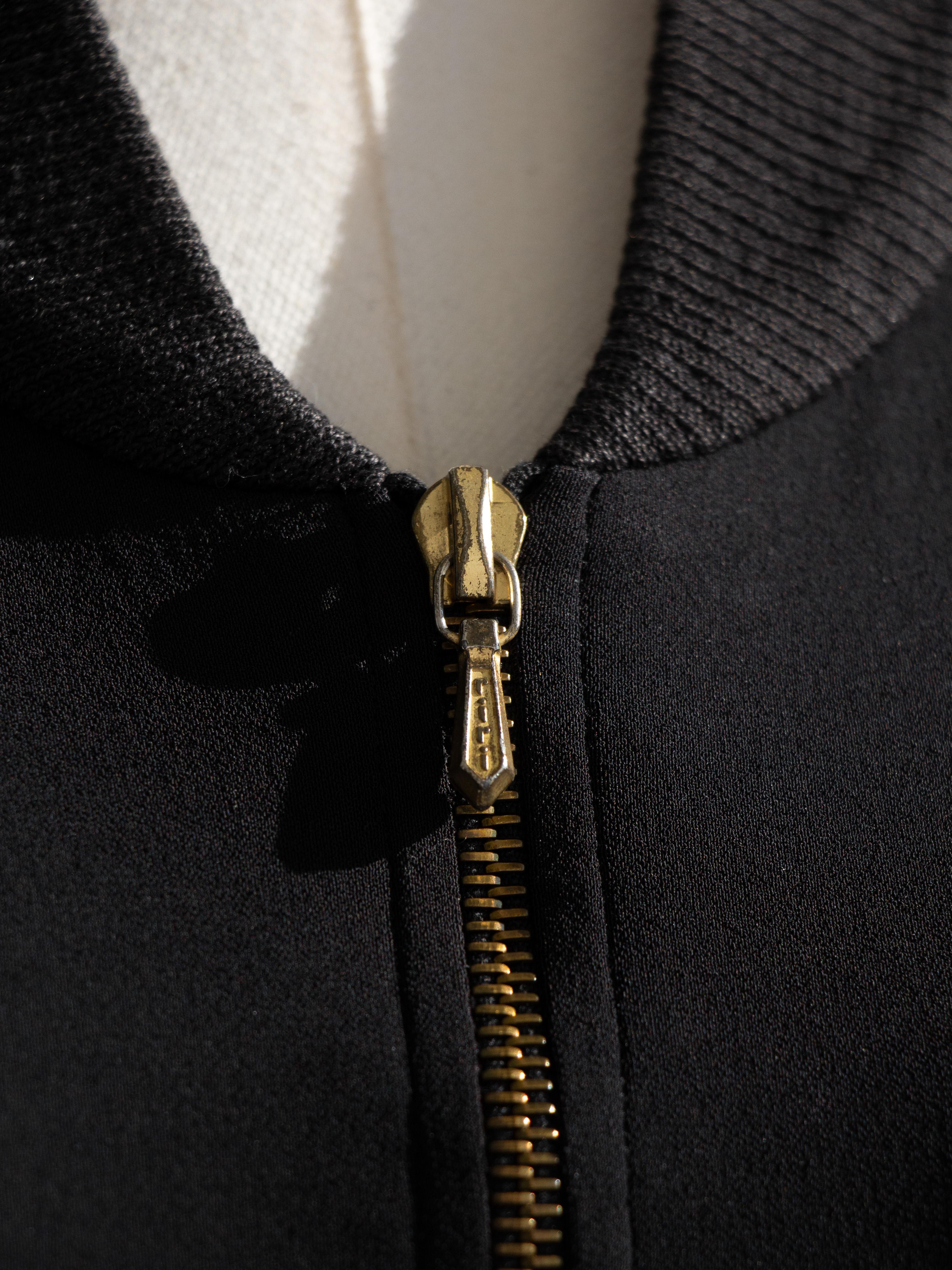 Iconic Chanel Vintage S/S 1992 Karl Black CC Knit Zip Mini 90s Dress 5