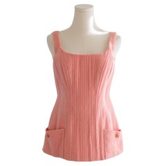 Ikonisches Chanel Vintage S/S 1993 Helena Claudia Rosa Tweed 93P Korsett-Oberteil