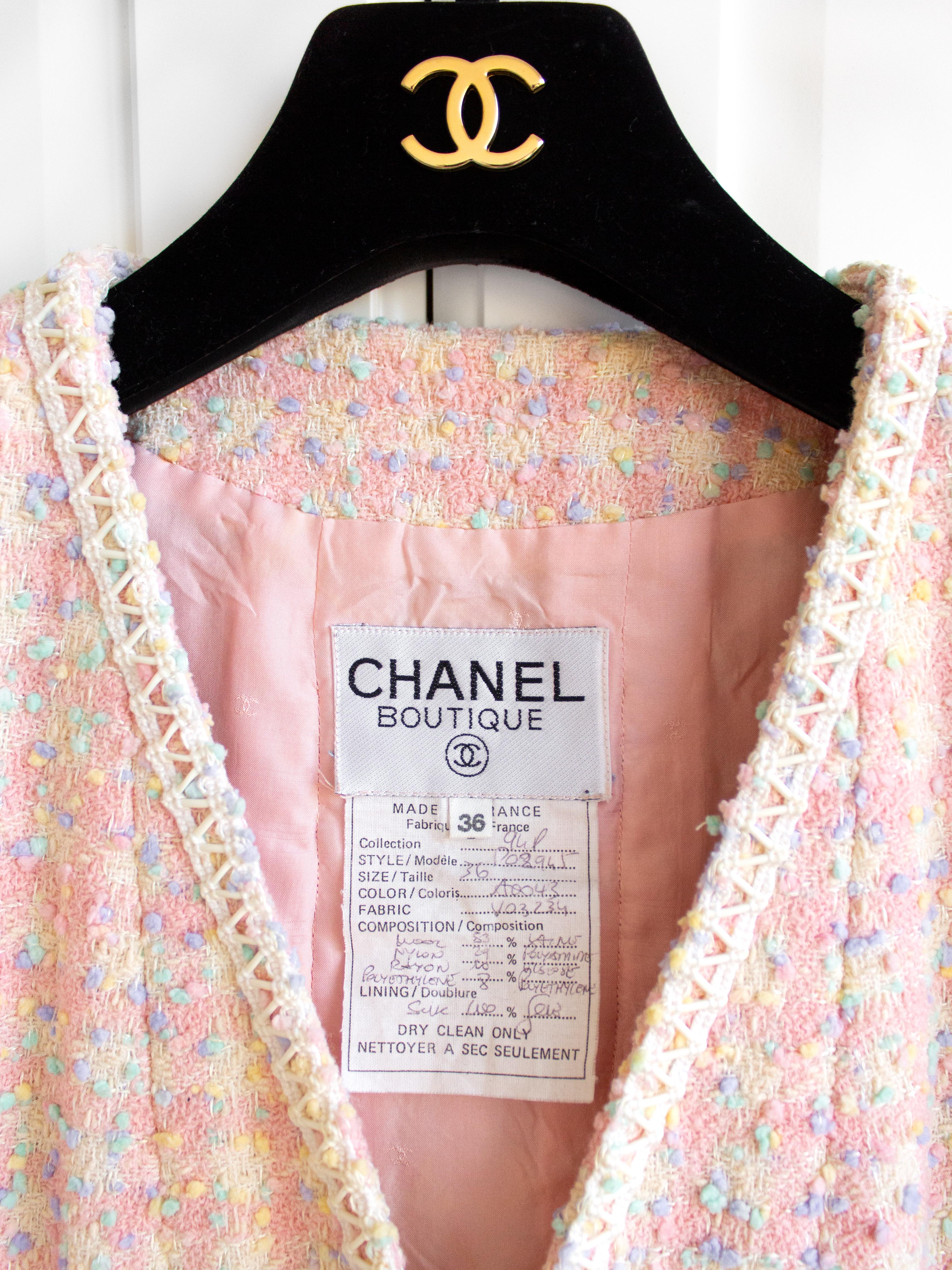 vintage chanel suit pink