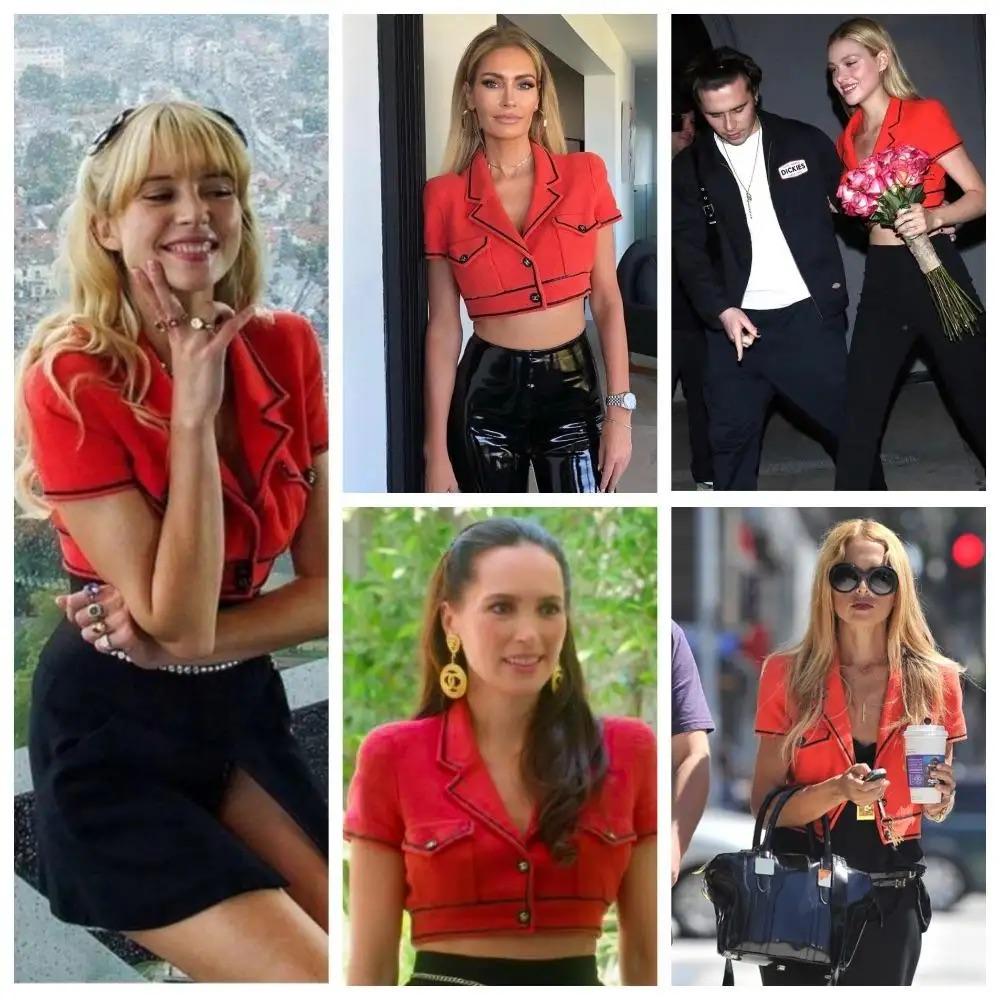 Iconic Chanel Vintage S/S1995 Barbie Cropped Red Black 95P Jacket 1