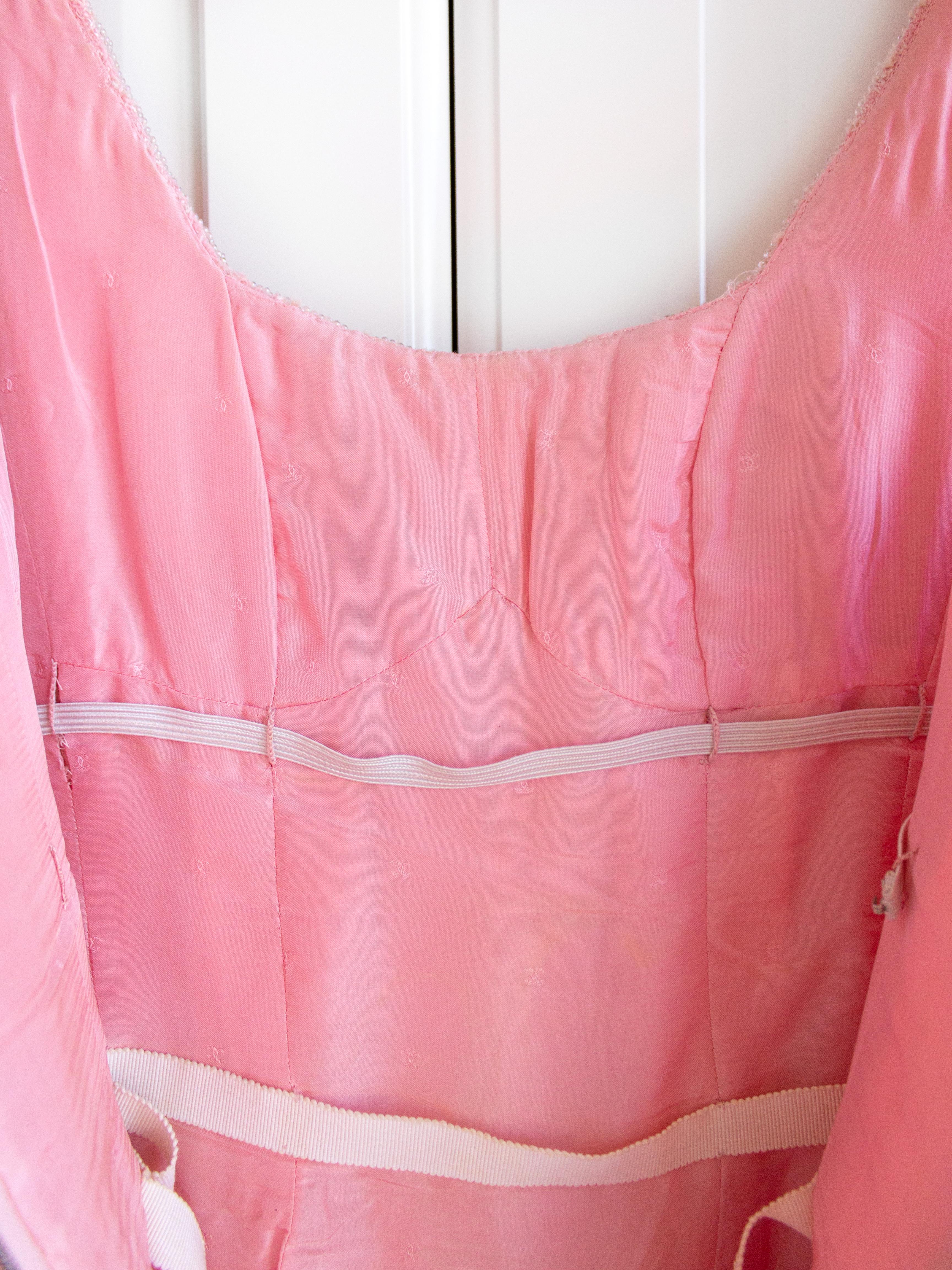 Iconic Chanel Vintage Spring 1994 Pink Tweed Corset Dress Skirt 94P Suit Set 3