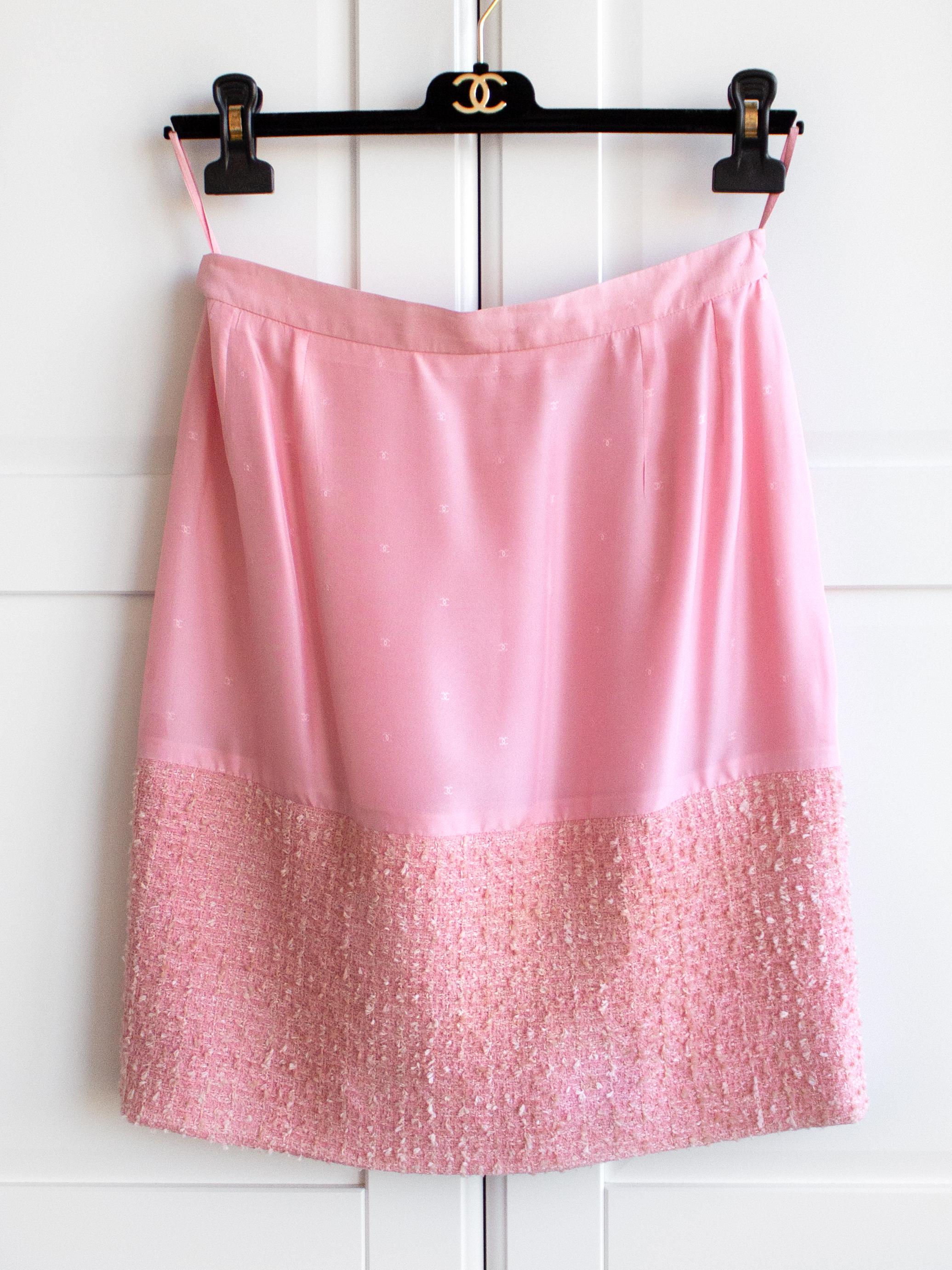 Iconic Chanel Vintage Spring 1994 Pink Tweed Corset Dress Skirt 94P Suit Set 5