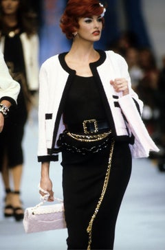 Iconic Chanel Vintage Spring/Summer 1992 Pink Black Terry Jacket