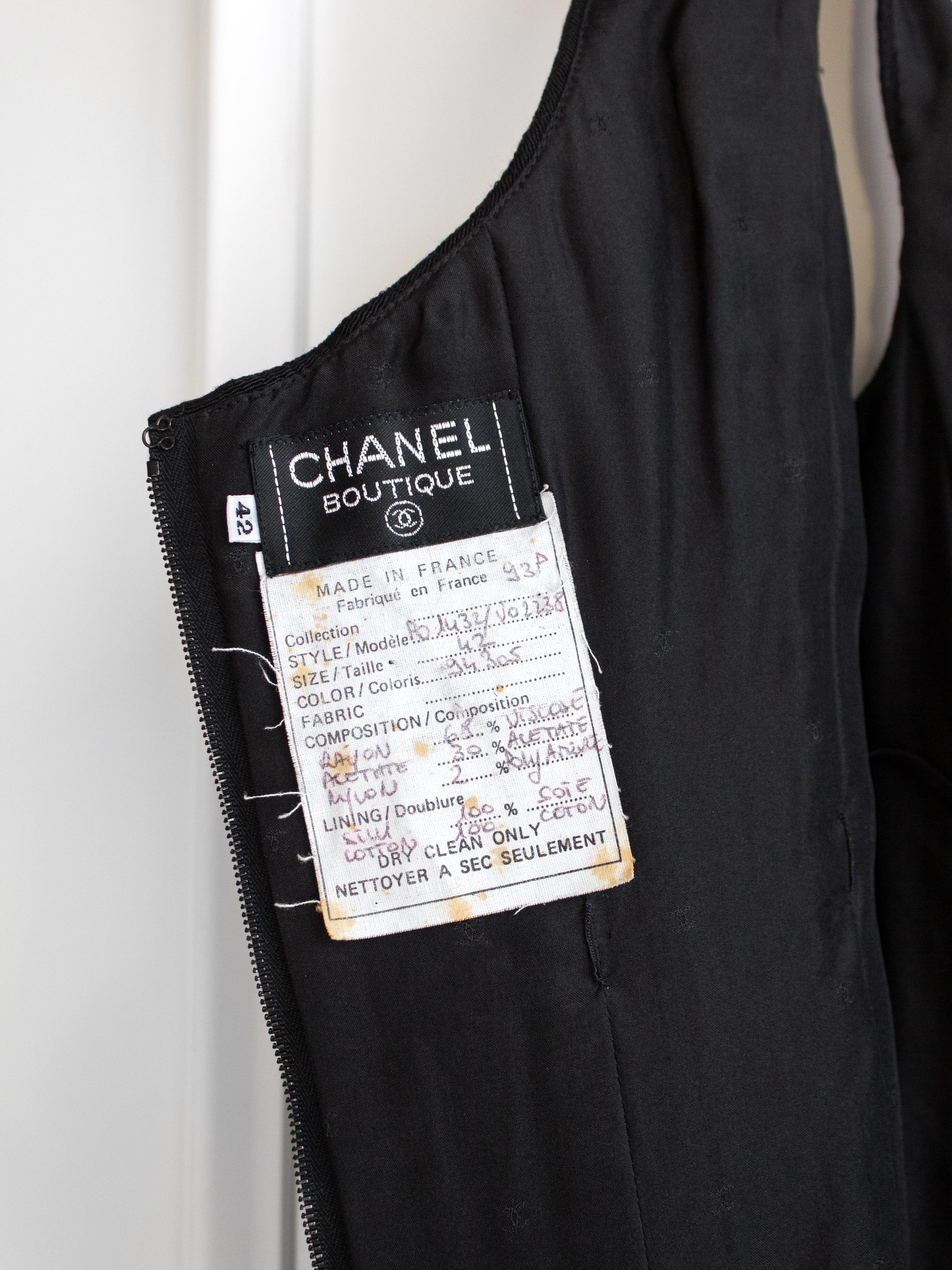 Iconic Chanel Vintage Spring/Summer 1993 Black Silk Bow 93P Corset Top 8