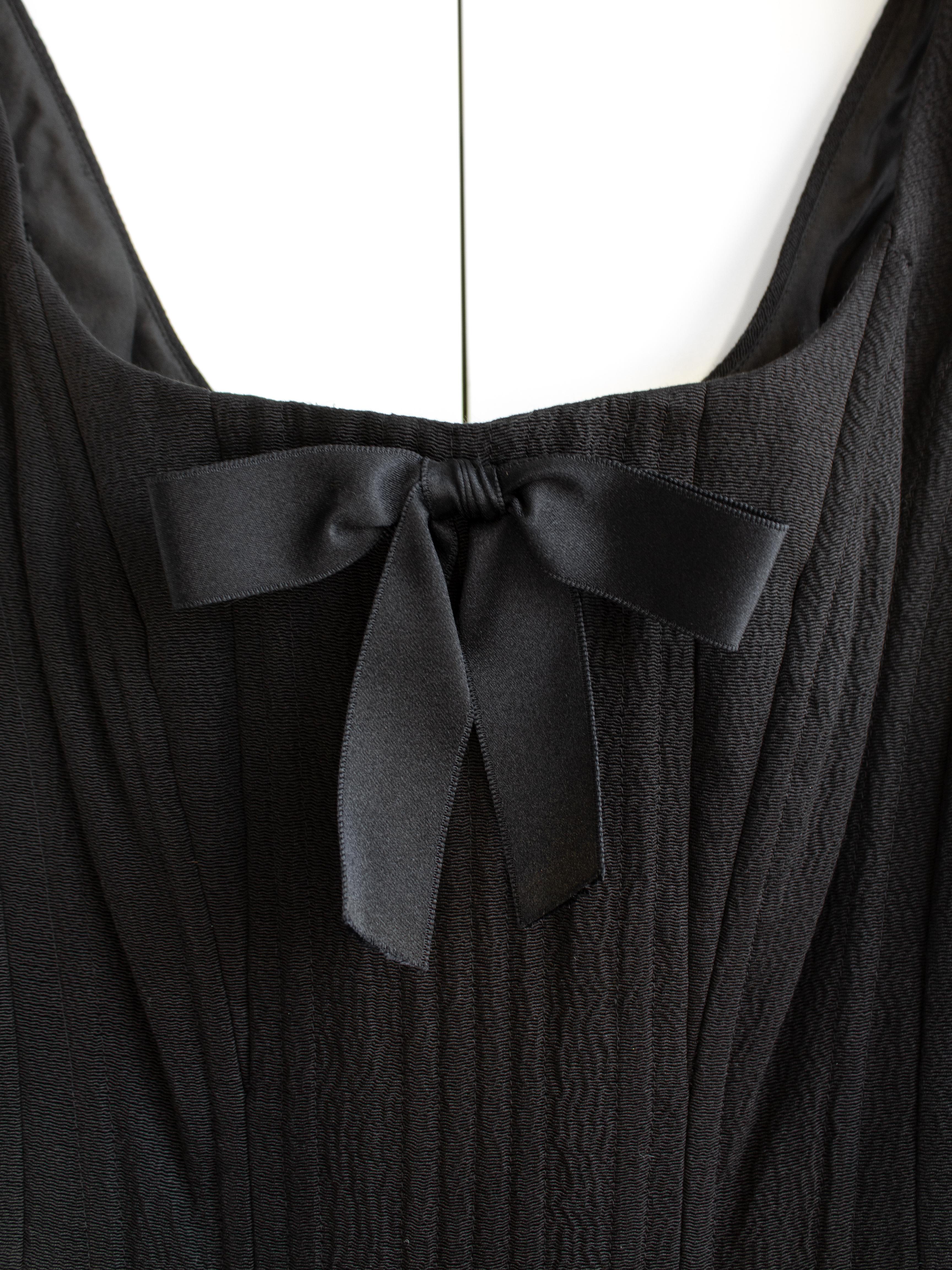 Iconic Chanel Vintage Spring/Summer 1993 Black Silk Bow 93P Corset Top 2