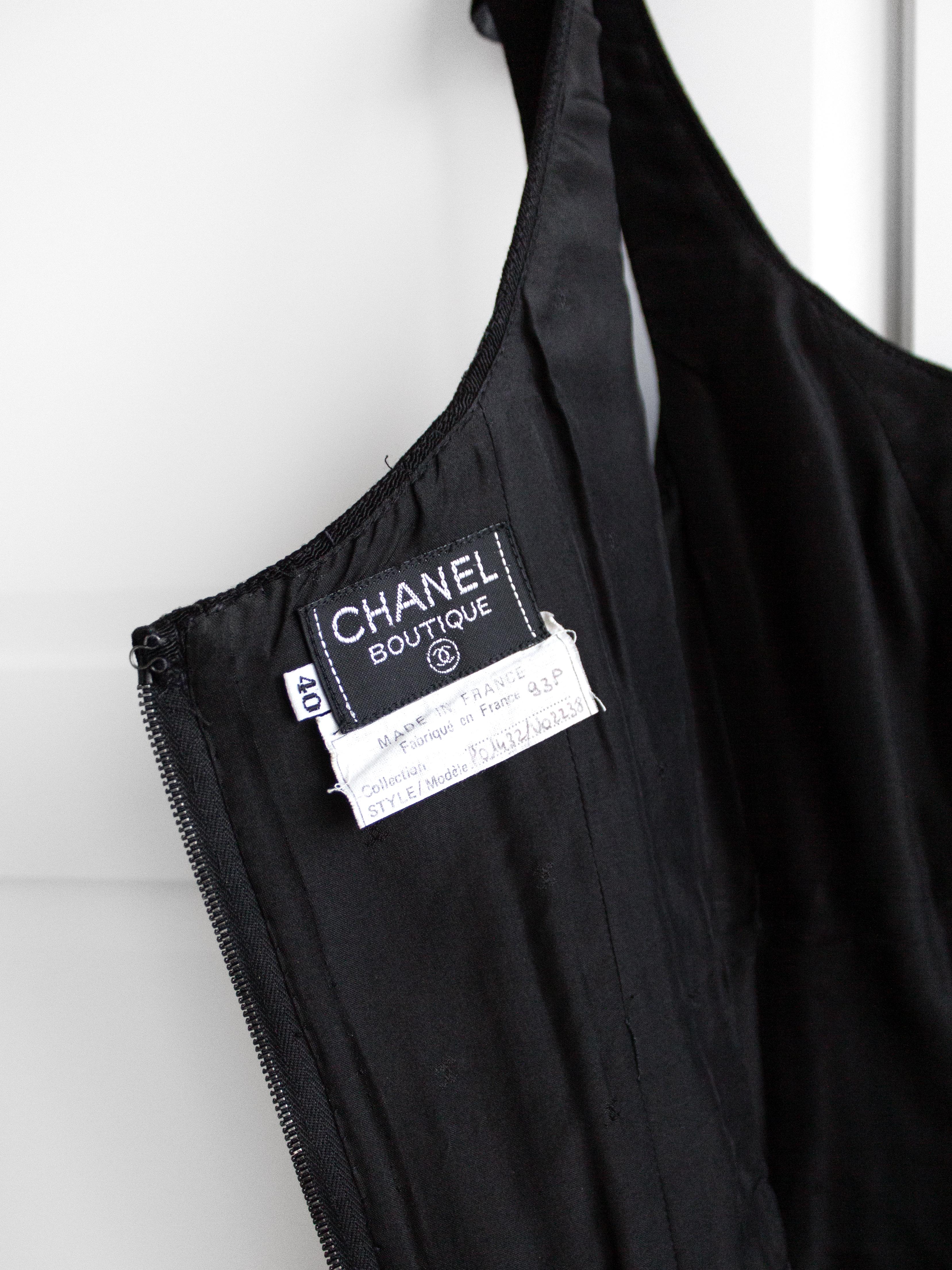Iconic Chanel Vintage Spring/Summer 1993 Black Silk Bow Corset 93P Top 4