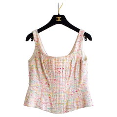 Iconic Chanel Used Spring/Summer 1993 Pink Multicolor Tweed 93P Corset