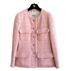 Iconic Chanel Vintage Spring/Summer 1993 Runway Pink Fantasy Tweed 93P Jacket