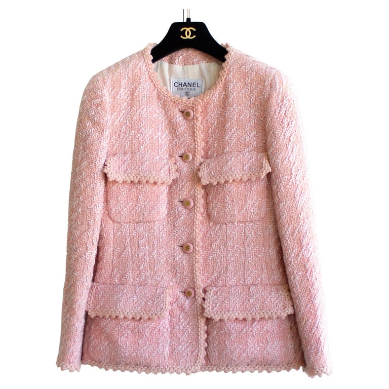 Iconic Chanel Vintage Spring/Summer 1993 Runway Pink Fantasy Tweed 93P  Jacket at 1stDibs