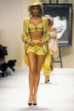 Iconic Chanel Vintage Spring/Summer 1994 Yellow Gold Tweed 94P Jacket