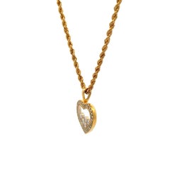 Iconic Chopard Happy Diamond Heart Yellow Gold Drop Pendant Necklace