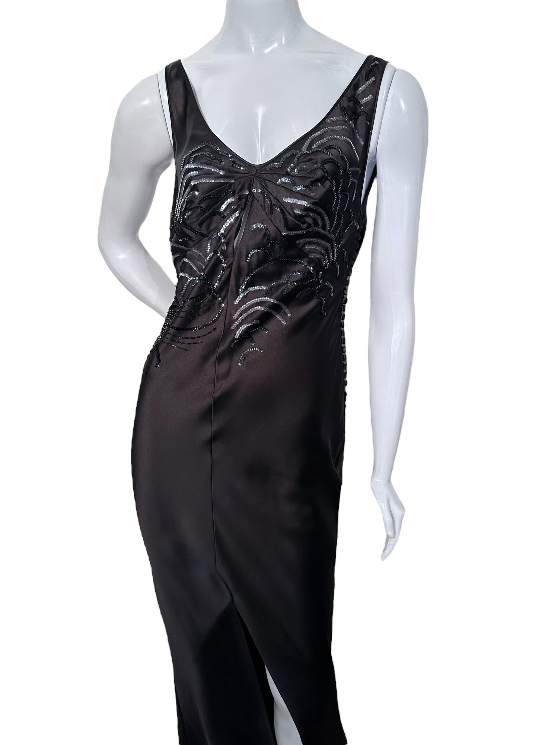 Iconic Christian Dior By John Galliano Ss 2005 Beaded Bodice Black Gown For Sale 6