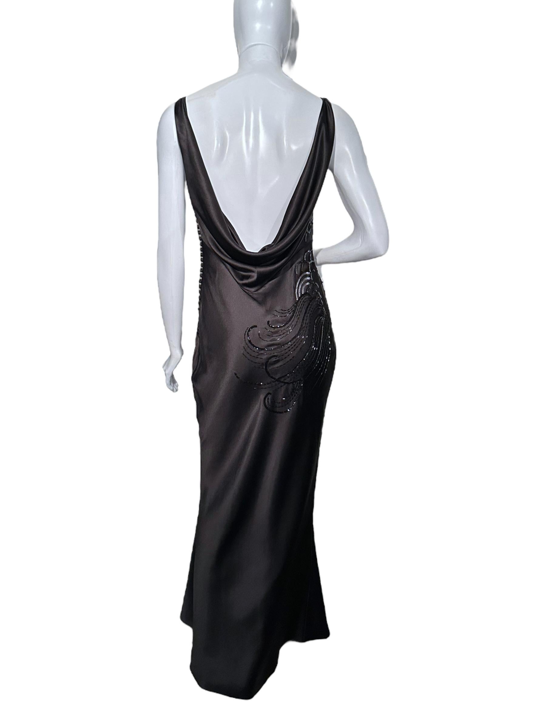 Iconic Christian Dior By John Galliano Ss 2005 Beaded Bodice Black Gown In Good Condition For Sale In São Paulo, SP