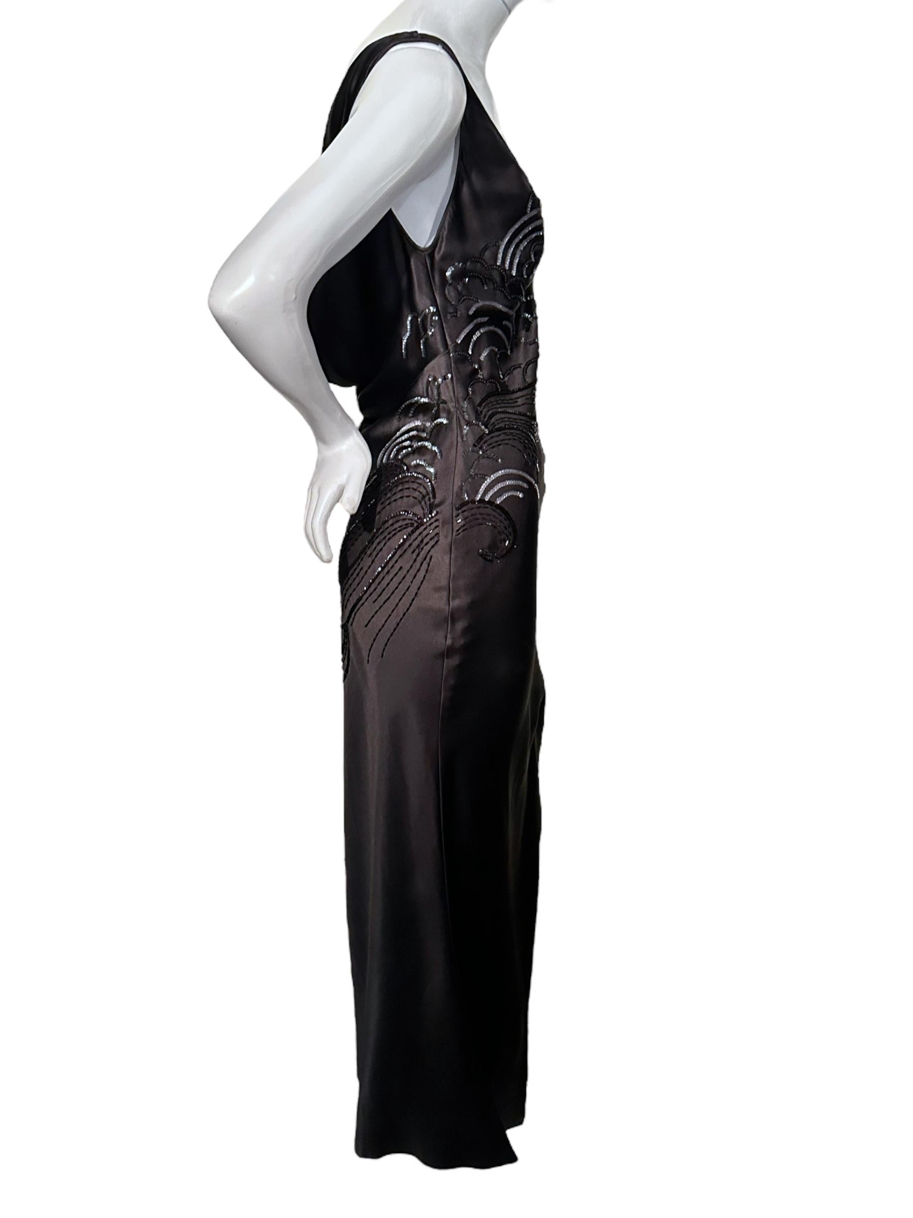 Women's Iconic Christian Dior By John Galliano Ss 2005 Beaded Bodice Black Gown For Sale