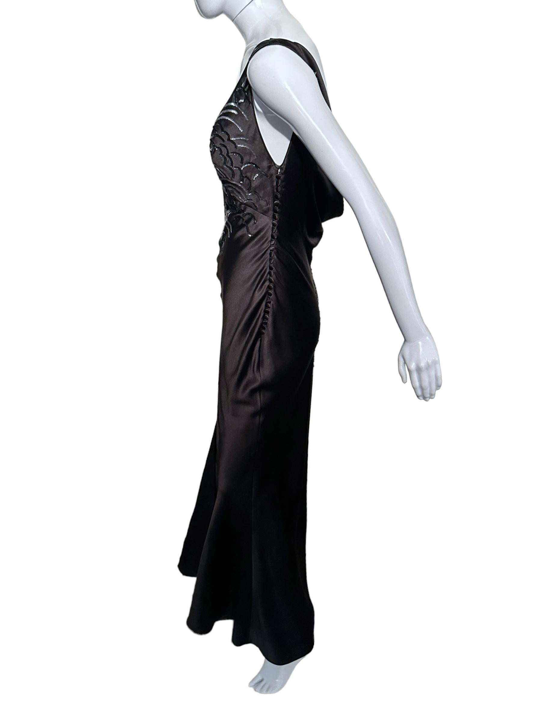 Iconic Christian Dior By John Galliano Ss 2005 Beaded Bodice Black Gown For Sale 1