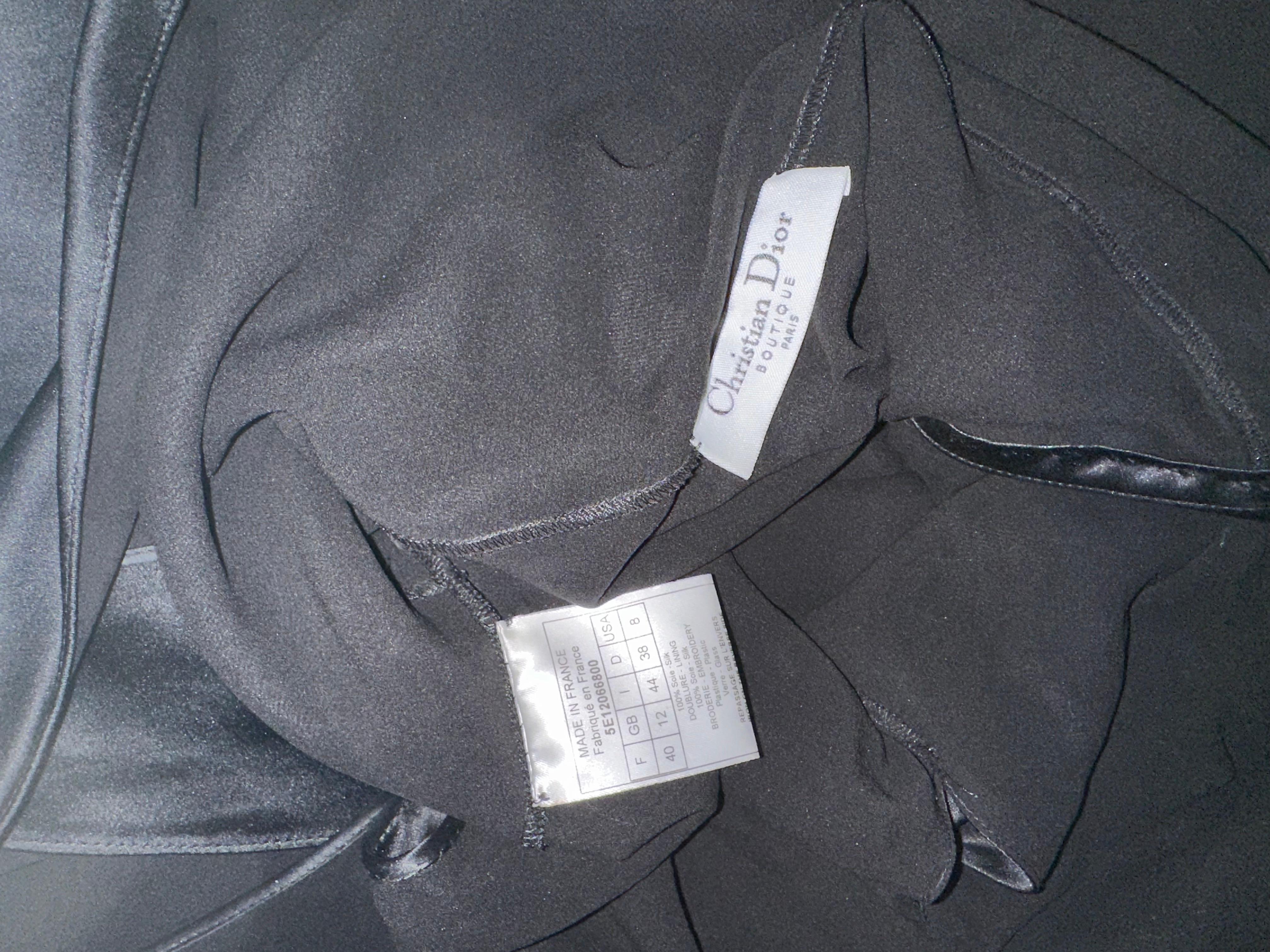 Robe noire à corsage perlée iconique Christian Dior par John Galliano, printemps-été 2005 en vente 1