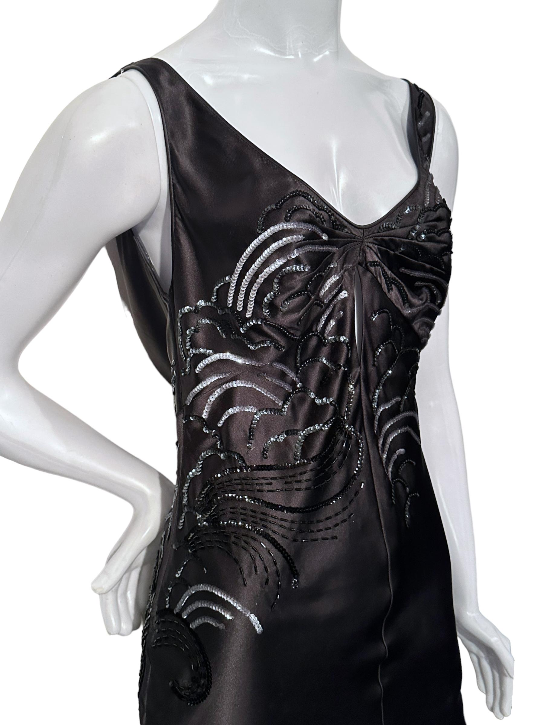Icónico vestido negro con cuerpo de cuentas Christian Dior By John Galliano Ss 2005 2