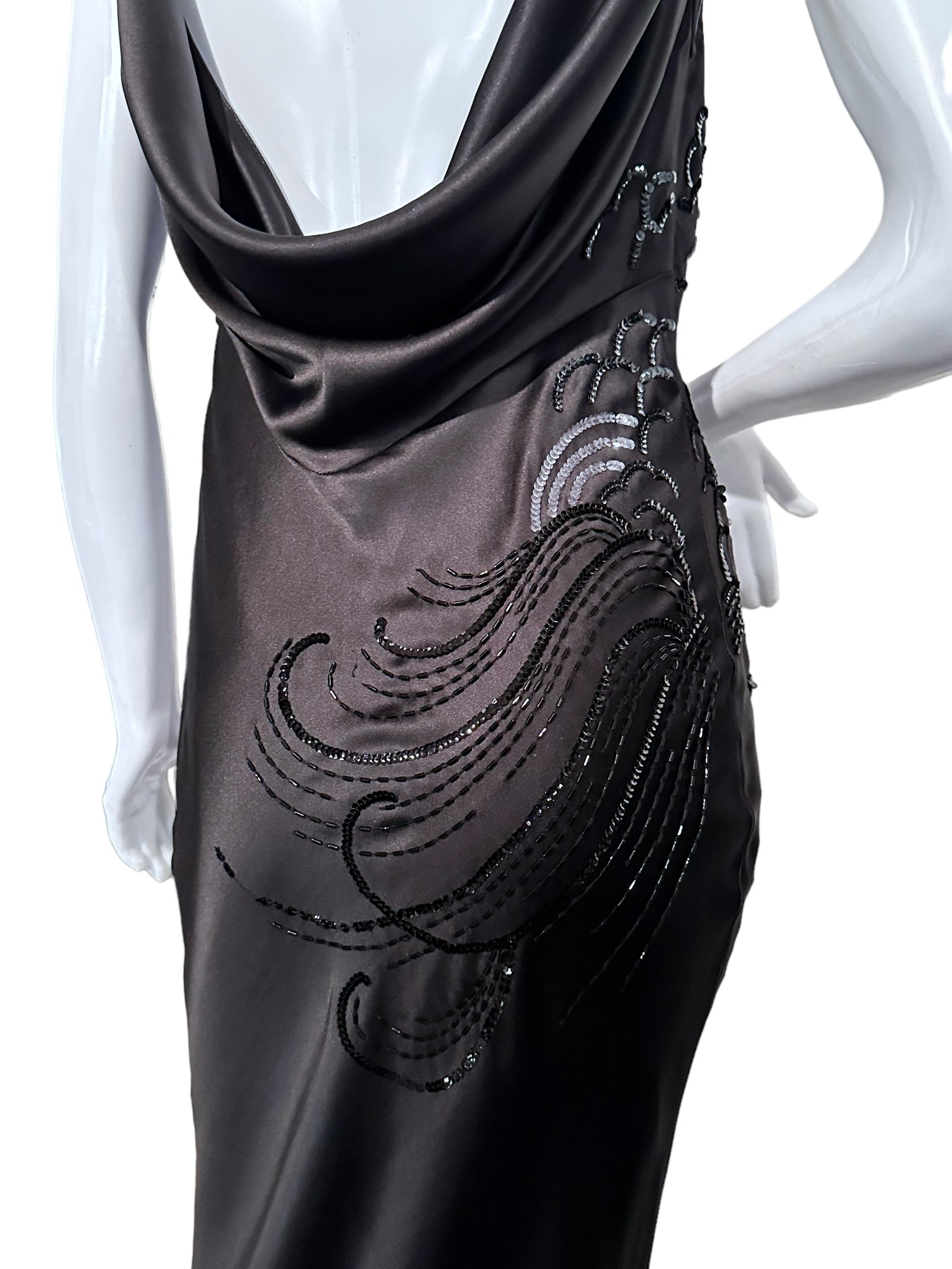 Robe noire à corsage perlée iconique Christian Dior par John Galliano, printemps-été 2005 en vente 4