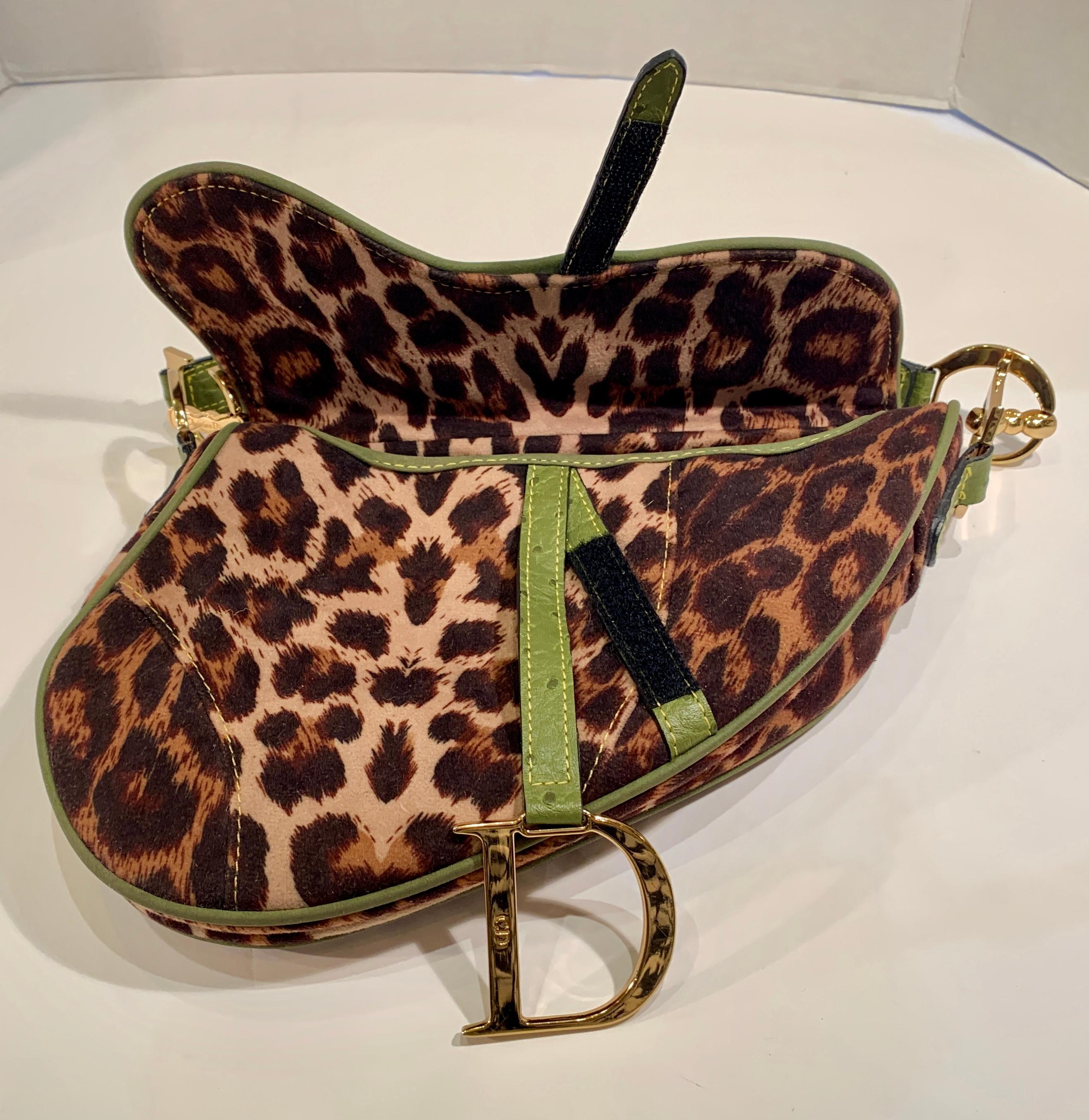 dior cheetah saddle bag
