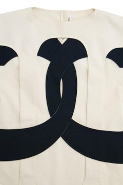 Iconic Comme des Garçons Black and White Flat Pack Runway Dress 2014