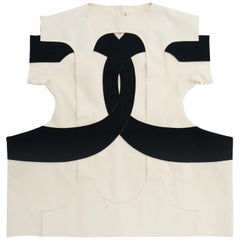 Iconic Comme des Garçons Black and White Flat Pack Runway Dress 2014