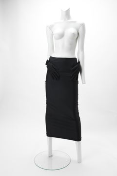 ICONIC Comme des Garcons FW 2007 Black Skirt with 3D Hands Applique