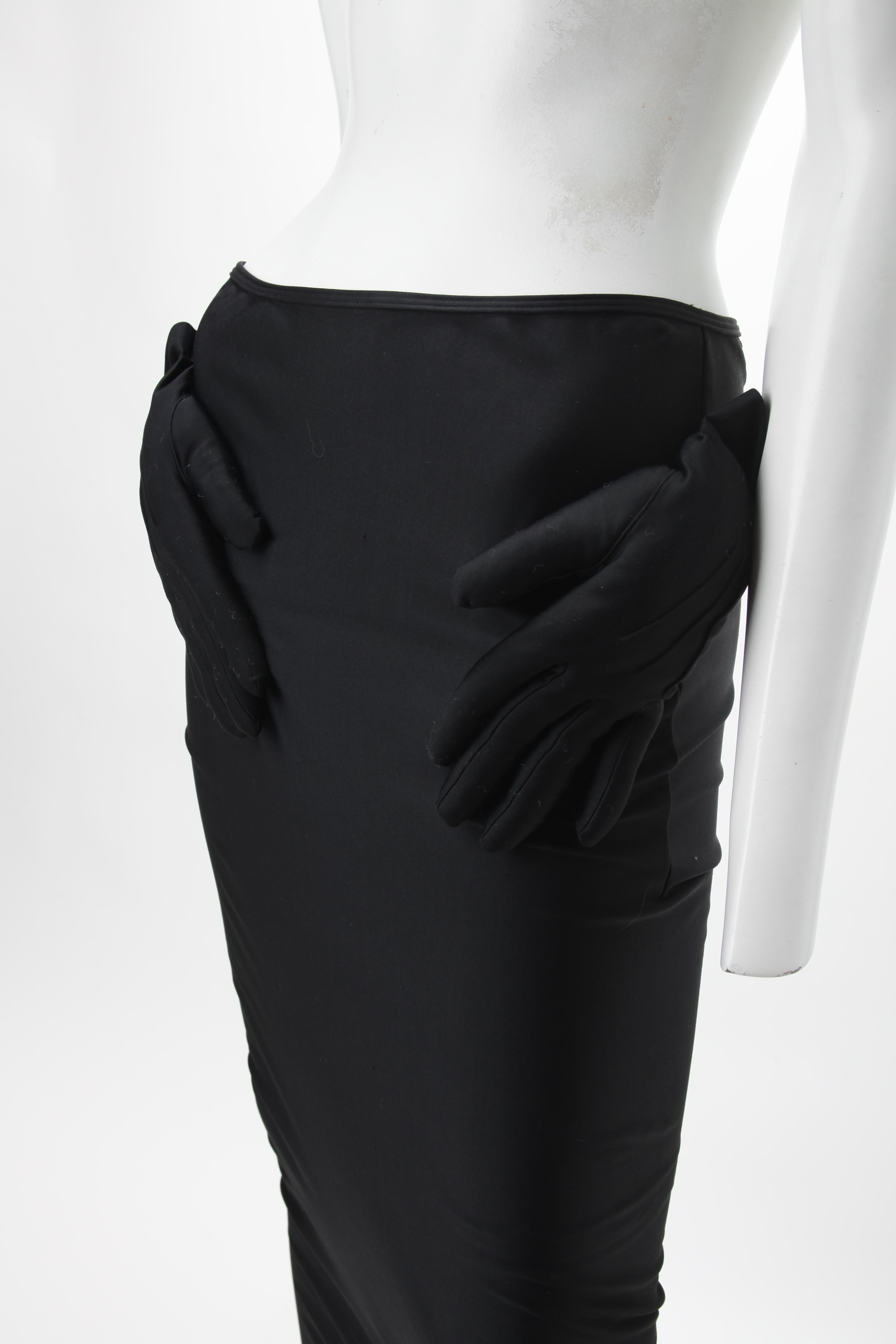 ICONIC Comme des Garcons FW 2007 Black Skirt with 3D Hands Applique  In Good Condition In New York, NY