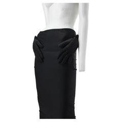 ICONIC Comme des Garcons FW 2007 Black Skirt with 3D Hands Applique 