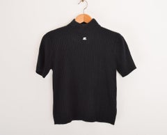 Iconic Courrèges 1960'S Black Turtle Neck Knit Top