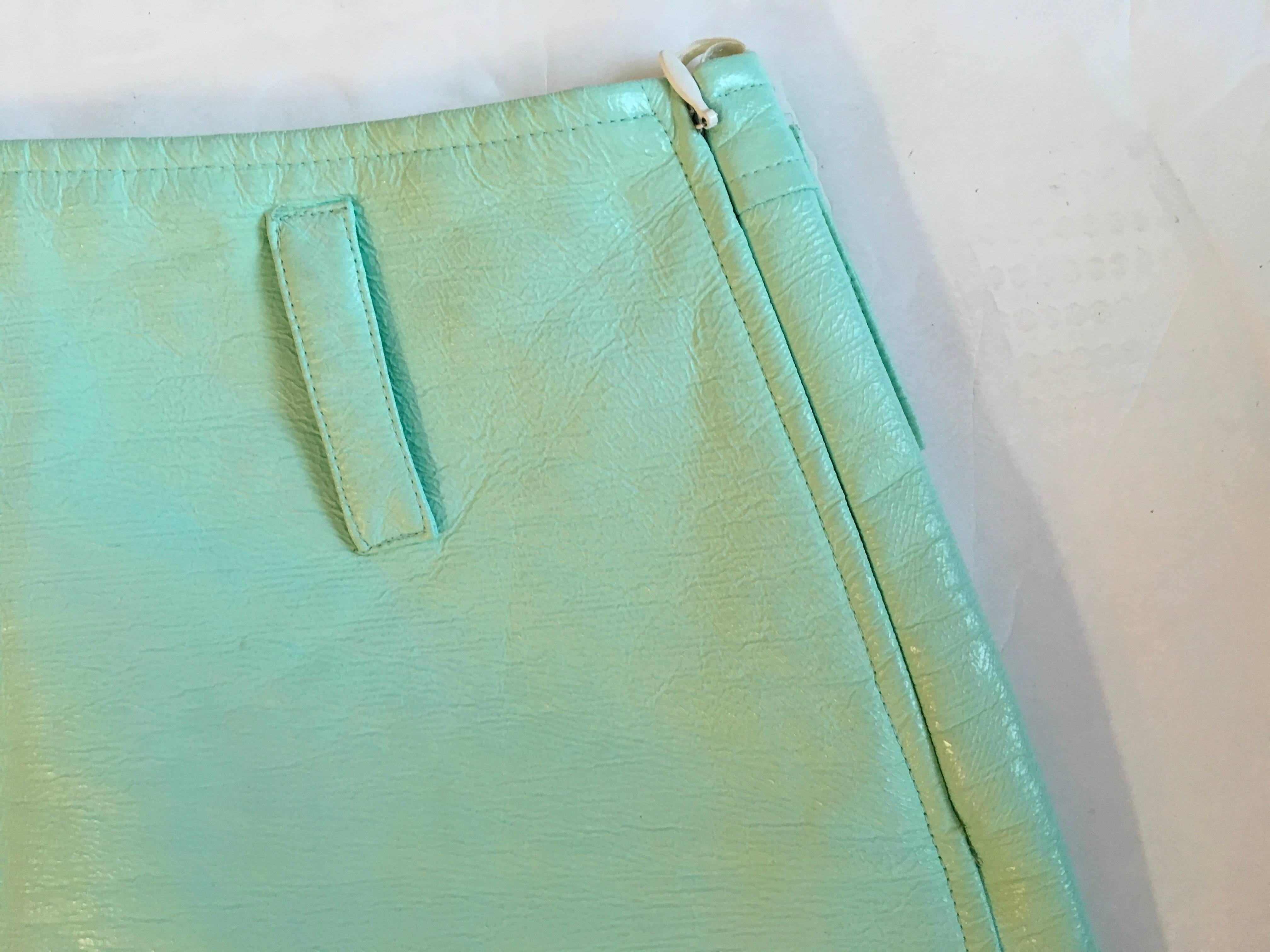 Women's Courreges Sea Foam Aqua Mini Skirt   For Sale