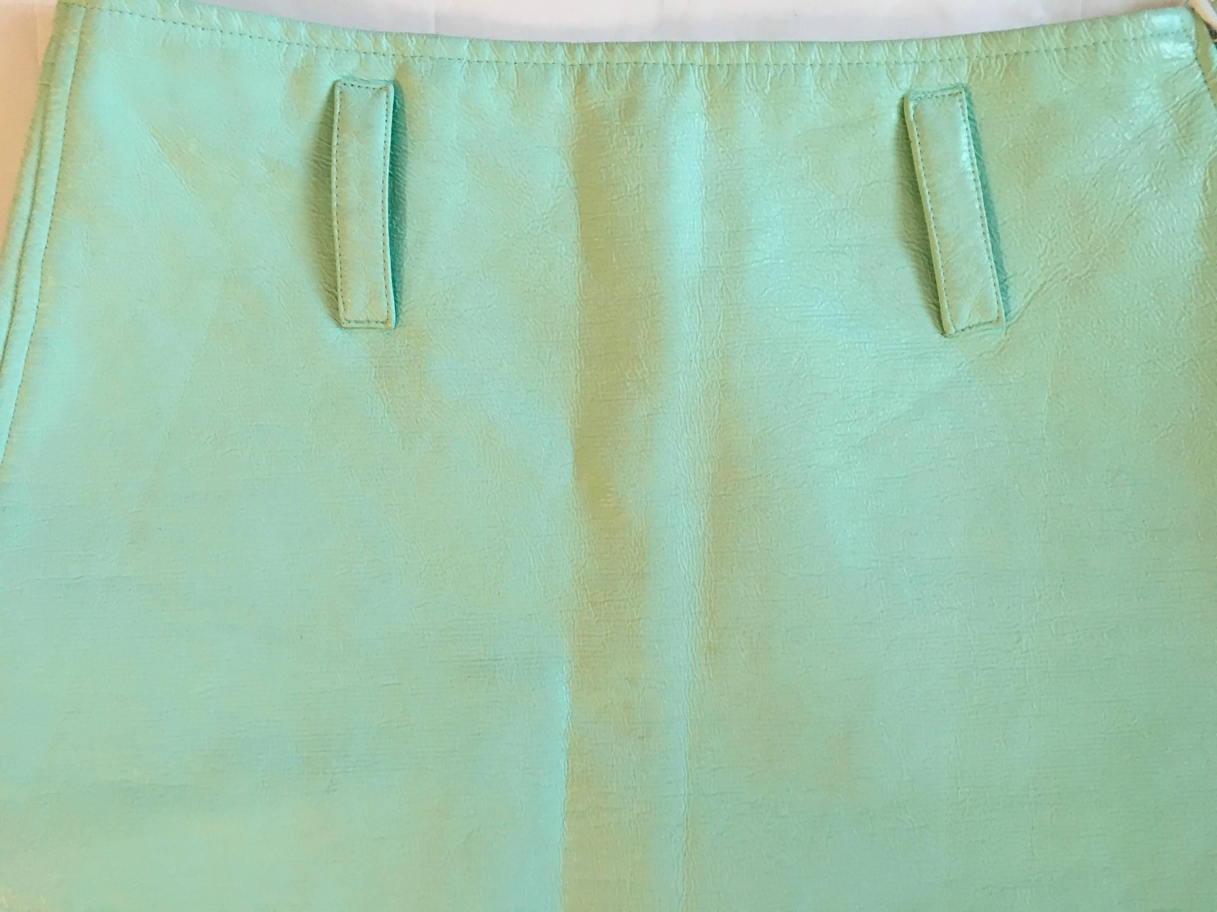 Gray Courreges Sea Foam Aqua Mini Skirt   For Sale