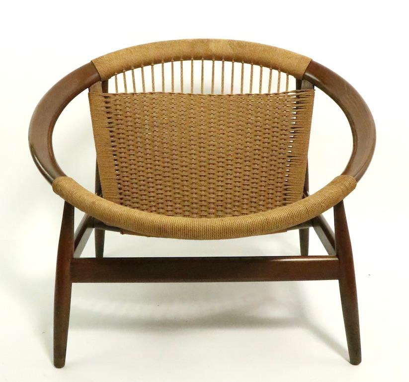Iconic Danish Modern Ringstol Chair by Illum Wikkelso In Good Condition In New York, NY